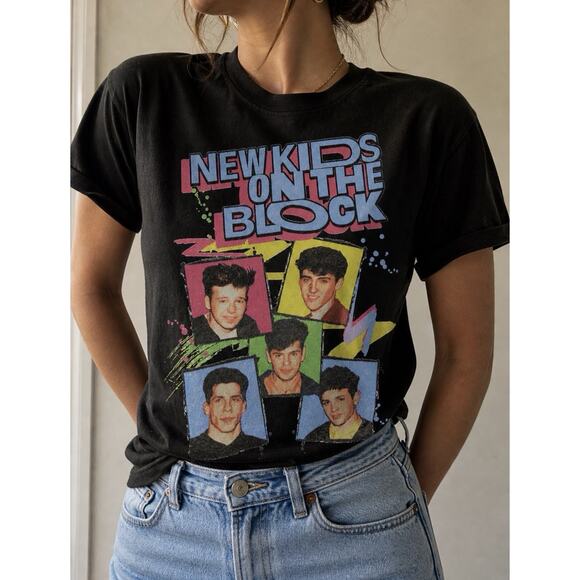 Gildan Tops - Gildan Soft Style Size Med New Kids On The Block Black Graphic T-Shirt